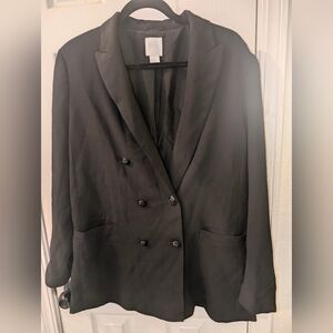 H & M Ladies Black Double Breasted Blazer